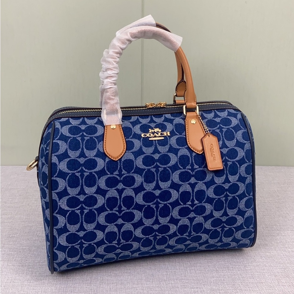 🌵Coach Rowan Large Satchel Bag In Signature Denim Canvas CY699 NWT original Pack - Picture 4 of 9